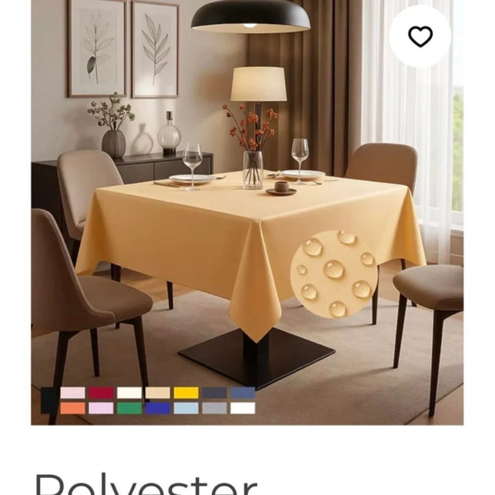 ComfiTime Signature Tablecloth 60x60 Gold Square Polyester Spill Resistant